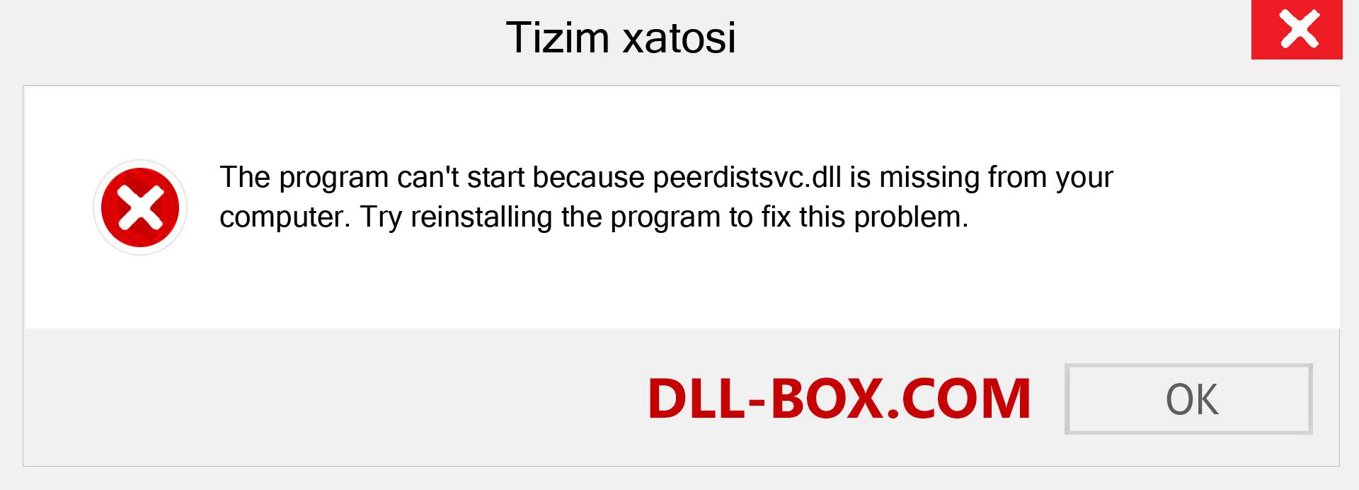 peerdistsvc.dll fayli yo'qolganmi?. Windows 7, 8, 10 uchun yuklab olish - Windowsda peerdistsvc dll etishmayotgan xatoni tuzating, rasmlar, rasmlar